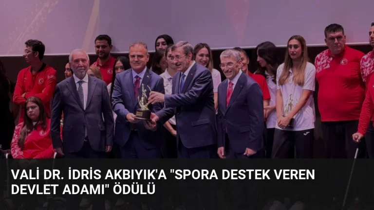 Vali Dr. İdris Akbıyık’a “Spora Destek Veren Devlet Adamı” Ödülü